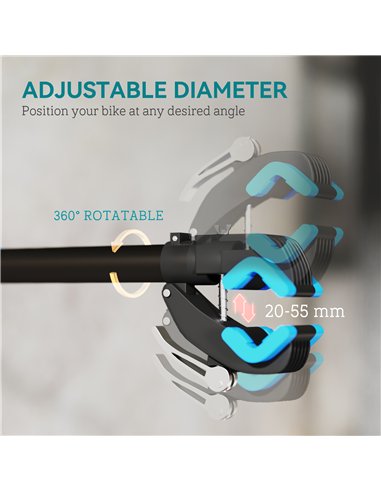 HOMCOM Bike Repair Stand, Wall Mount Bicycle Repair Rack with Adjustable Clamp, Bicycle Maintenance Rack for Road Mountain Bike,