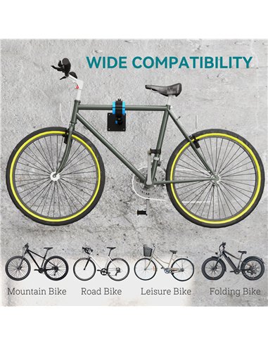 HOMCOM Bike Repair Stand, Wall Mount Bicycle Repair Rack with Adjustable Clamp, Bicycle Maintenance Rack for Road Mountain Bike,