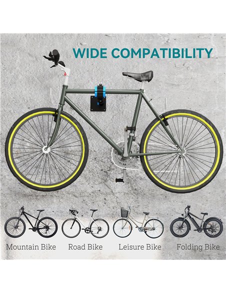 HOMCOM Bike Repair Stand, Wall Mount Bicycle Repair Rack with Adjustable Clamp, Bicycle Maintenance Rack for Road Mountain Bike, - pic 132406 | FastDaddyshop