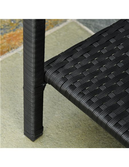 Outsunny 2-Seater PE Rattan Side Table & Armchair Bistro Set with Pillows, Black - pic 13241 | FastDaddyshop