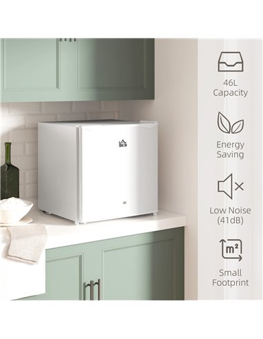 HOMCOM 46 Litre Lockable Countertop Fridge - Cream White