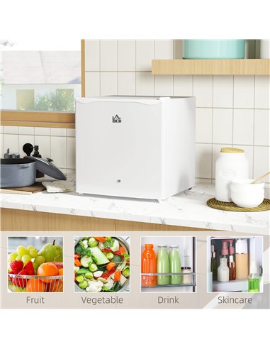 HOMCOM 46 Litre Lockable Countertop Fridge - Cream White