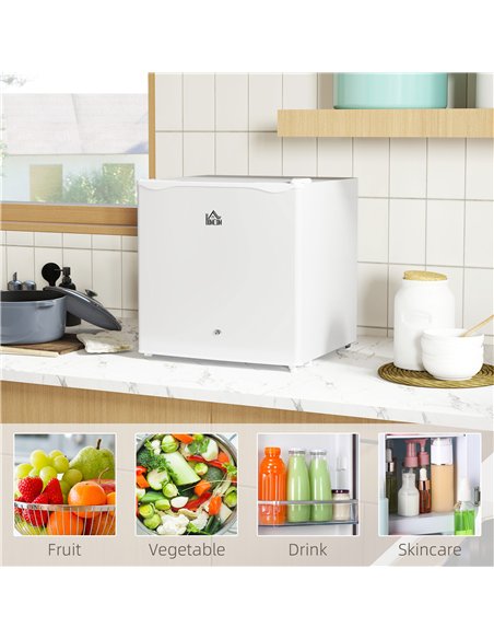 HOMCOM 46 Litre Lockable Countertop Fridge - Cream White - pic 132416 | FastDaddyshop