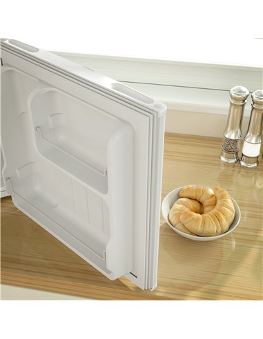 HOMCOM 46 Litre Lockable Countertop Fridge - Cream White