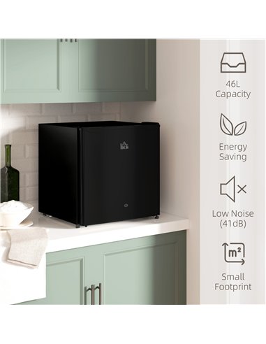 HOMCOM 46 Litre Lockable Countertop Fridge - Black