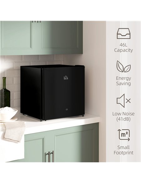 HOMCOM 46 Litre Lockable Countertop Fridge - Black - pic 132422 | FastDaddyshop