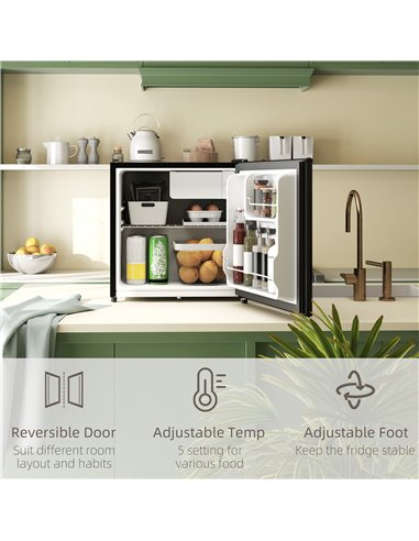 HOMCOM 46 Litre Lockable Countertop Fridge - Black