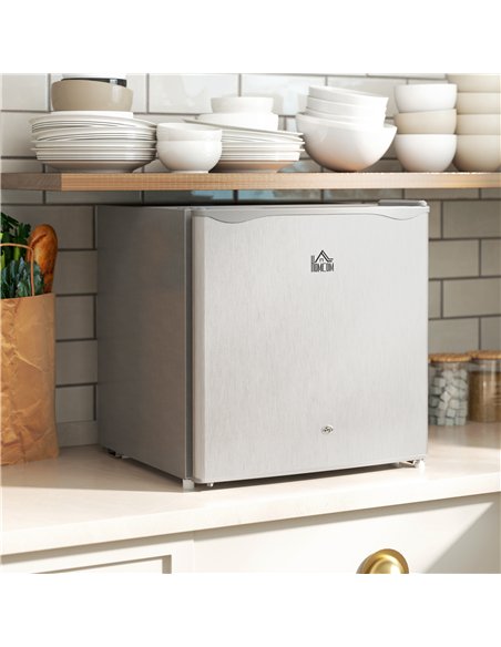 HOMCOM 46 Litre Lockable Countertop Fridge - Grey - pic 132429 | FastDaddyshop