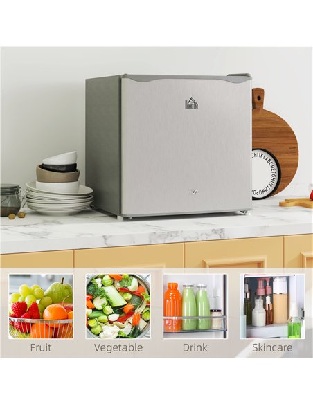 HOMCOM 46 Litre Lockable Countertop Fridge - Grey - pic 132434 | FastDaddyshop