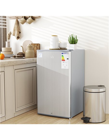 HOMCOM 91L Freestanding Under-Counter Fridge with Lock - Grey - pic 132438 | FastDaddyshop