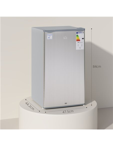 HOMCOM 91L Freestanding Under-Counter Fridge with Lock - Grey - pic 132439 | FastDaddyshop