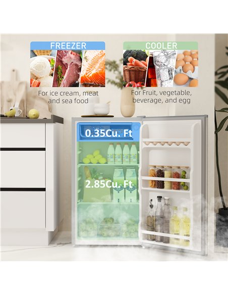 HOMCOM 91L Freestanding Under-Counter Fridge with Lock - Grey - pic 132440 | FastDaddyshop