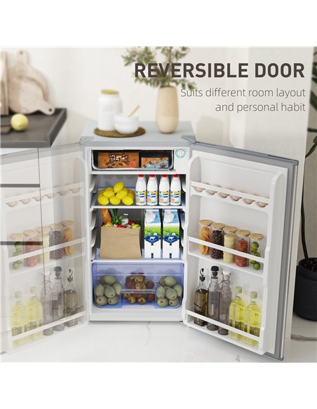 HOMCOM 91L Freestanding Under-Counter Fridge with Lock - Grey - pic 132443 | FastDaddyshop