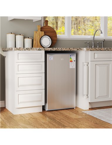 HOMCOM 91L Freestanding Under-Counter Fridge with Lock - Grey