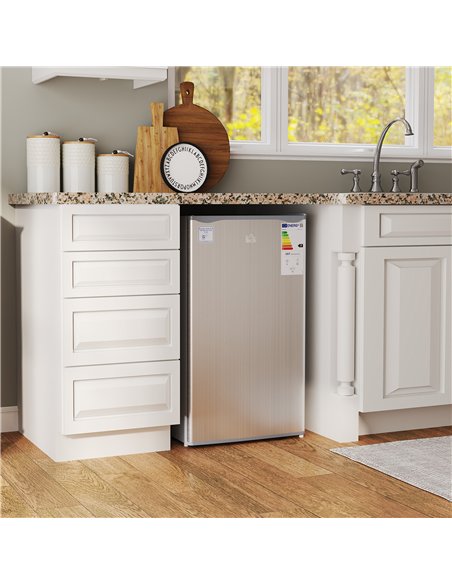 HOMCOM 91L Freestanding Under-Counter Fridge with Lock - Grey - pic 132445 | FastDaddyshop