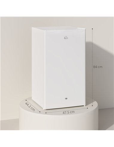 HOMCOM 91L Freestanding Under-Counter Fridge with Lock - White