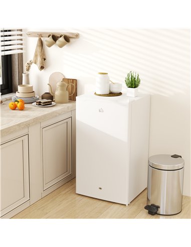 HOMCOM 91L Freestanding Under-Counter Fridge with Lock - White