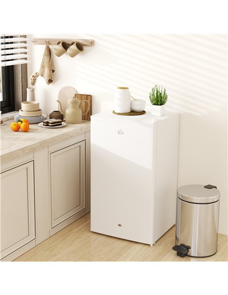 HOMCOM 91L Freestanding Under-Counter Fridge with Lock - White - pic 132454 | FastDaddyshop