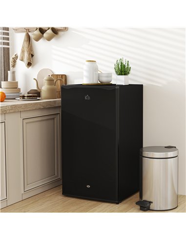 HOMCOM 91L Freestanding Under-Counter Fridge with Lock - Black
