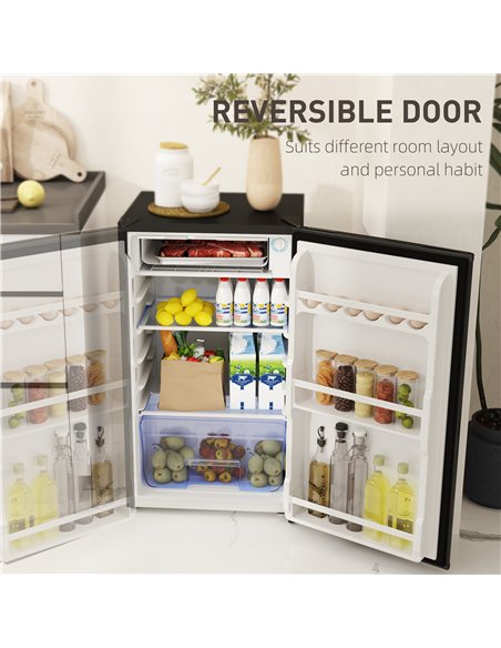 HOMCOM 91L Freestanding Under-Counter Fridge with Lock - Black - pic 132461 | FastDaddyshop