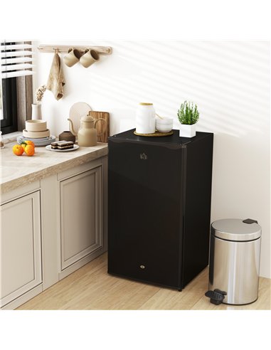 HOMCOM 91L Freestanding Under-Counter Fridge with Lock - Black