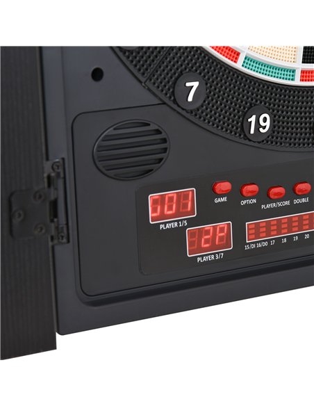 HOMCOM Electronic Dartboard Set, 27 Games Modes and 202 Variations, LED & 12 Soft Tip Darts and Cabinet to Storage, Ready-to-Pla - pic 132472 | FastDaddyshop