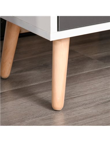 HOMCOM Sideboard Floor Standing Storage Cabinet with Drawer for Bedroom, Living Room, Home Office, Grey