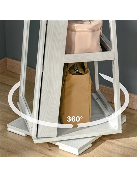 HOMCOM 360° Swivel Jewellery Cabinet, Mirror Armoire, Full Length Mirror, Lockable Jewellery Organiser with Built-In Small Mirro - pic 132496 | FastDaddyshop