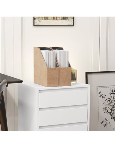 HOMCOM Four-Drawer Office Filing Cabinet, with Wheels - White