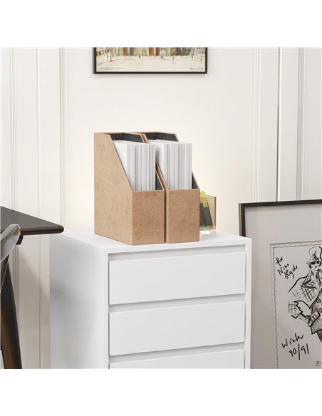 HOMCOM Four-Drawer Office Filing Cabinet, with Wheels - White - pic 132508 | FastDaddyshop