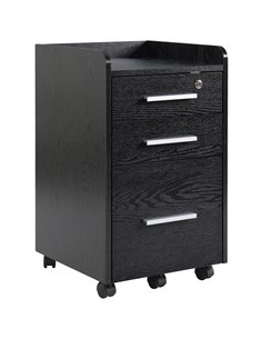 HOMCOM Three-Drawer Lockable Filing Cabinet - Black