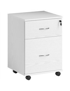 HOMCOM Two Drawer Lockable Filing Cabinet - White Wood Grain