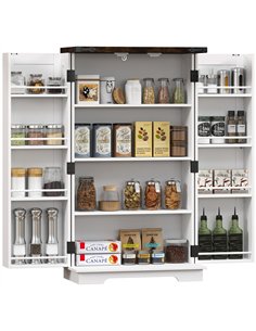 HOMCOM Multi-Storage Farmhouse Style Cabinet - White