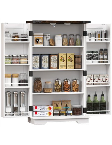 HOMCOM Multi-Storage Farmhouse Style Cabinet - White - pic 132545 | FastDaddyshop