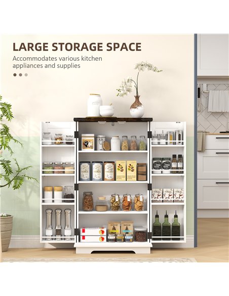 HOMCOM Multi-Storage Farmhouse Style Cabinet - White - pic 132548 | FastDaddyshop
