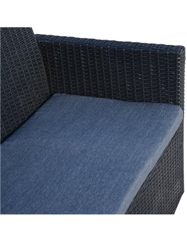 Outsunny 4-Seater Rattan Garden Furniture Set with 2-seater Bench, Chairs & Coffee Table, Black