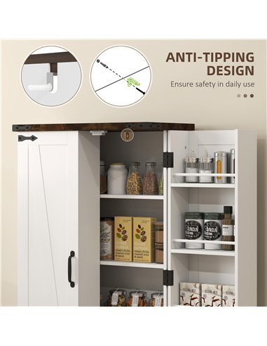 HOMCOM Multi-Storage Farmhouse Style Cabinet - White