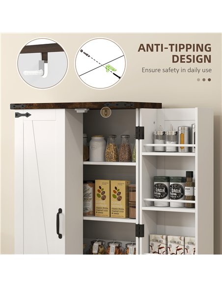 HOMCOM Multi-Storage Farmhouse Style Cabinet - White - pic 132550 | FastDaddyshop