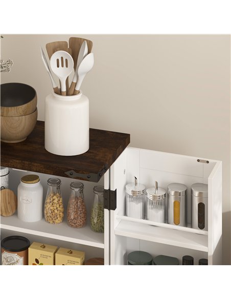 HOMCOM Multi-Storage Farmhouse Style Cabinet - White - pic 132552 | FastDaddyshop