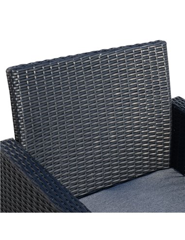 Outsunny 4-Seater Rattan Garden Furniture Set with 2-seater Bench, Chairs & Coffee Table, Black