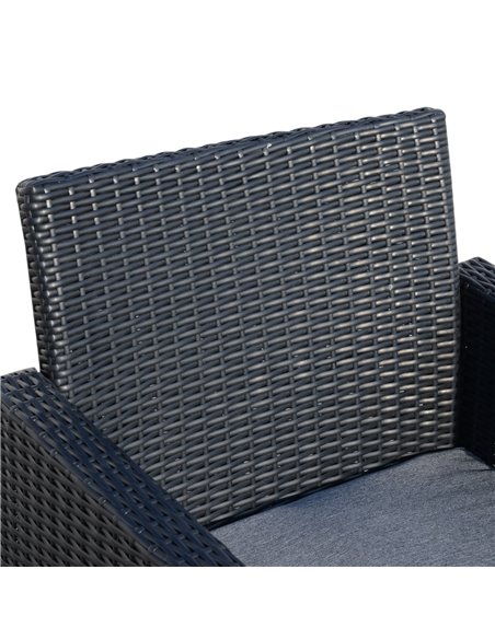 Outsunny 4-Seater Rattan Garden Furniture Set with 2-seater Bench, Chairs & Coffee Table, Black - pic 13256 | FastDaddyshop