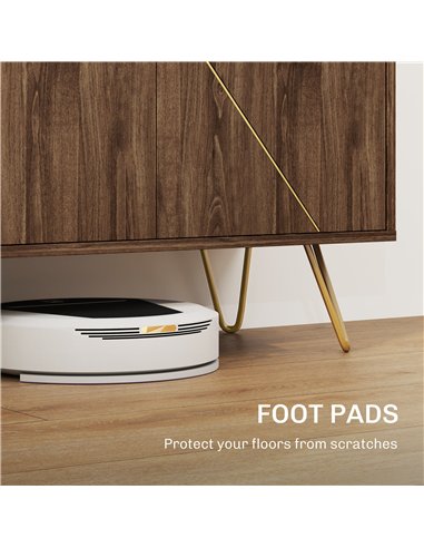 HOMCOM Sideboard Storage Cabinet with Golden Lines, Modern Luxury Living Room Cabinet with Adjustable Shelf, Steel Harpin Legs, 