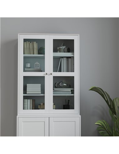 HOMCOM Double Storage Display Cabinet - White