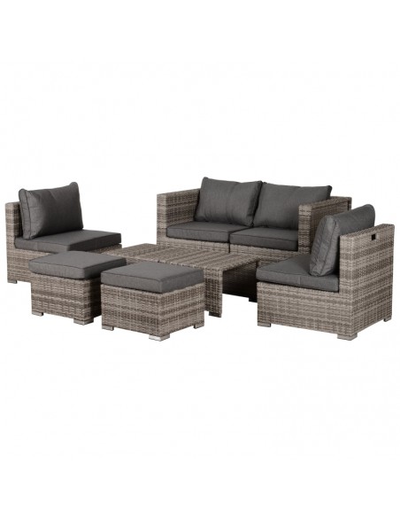 Outsunny 8-Piece Rattan Sofa Set with Cushions, Mixed Grey - pic 13263 | FastDaddyshop