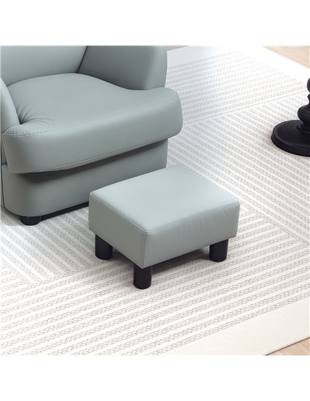 HOMCOM PU Leather Footstool with 4 Plastic Legs, Grey - pic 132645 | FastDaddyshop