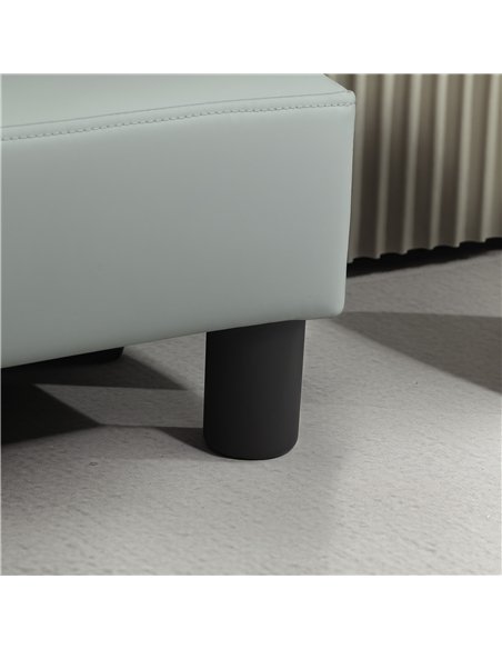 HOMCOM PU Leather Footstool with 4 Plastic Legs, Grey - pic 132652 | FastDaddyshop