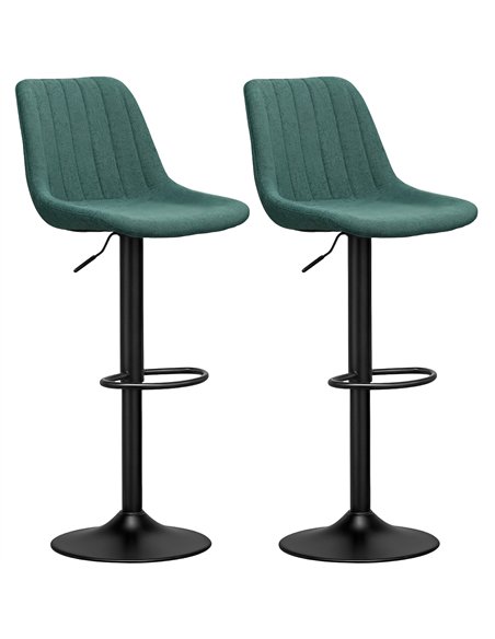 HOMCOM Set of Two Chenille-Feel Tub Bat Stools - Green - pic 132680 | FastDaddyshop
