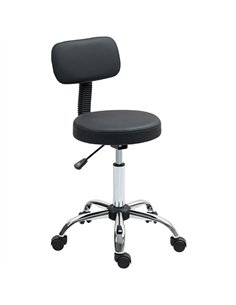 HOMCOM 360° Swivel Seat Salon Stool - Black