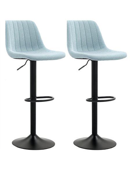 HOMCOM Set of Two Chenille-Feel Tub Bat Stools - Blue - pic 132716 | FastDaddyshop
