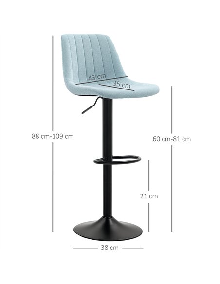HOMCOM Set of Two Chenille-Feel Tub Bat Stools - Blue - pic 132718 | FastDaddyshop
